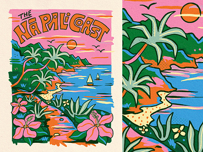 The Na Pali Coast Poster by Lisa McCormick on Dribbble