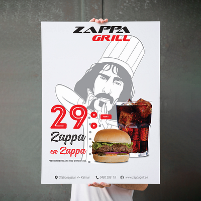 Poster design Zappa Grill branding design graphic design illustration typography vector