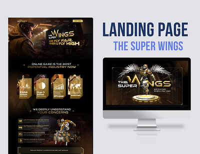 LANDING PAGE THE SUPER WINGS game graphic design landing page logo ui web