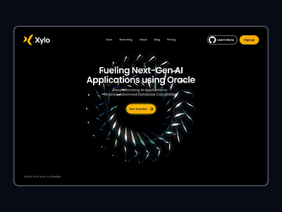 Xylo: Landing Page with Spline 3d concept creative design illustration kavizo landing page motion graphics spline spline3d ui webdesign
