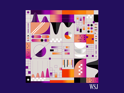 WSJ - Take on the Week abstract bear bull chart finance fintech geometric gradient graph grid growth illustration market money pie podcast startup stock texture wsj