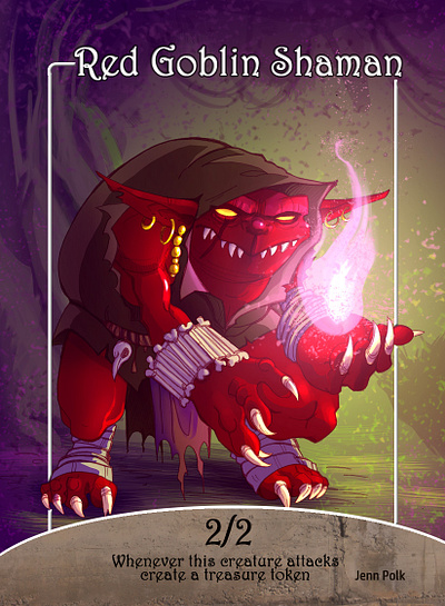 Red Goblin MtG Token Card Design card design character concept concept art game design illustration