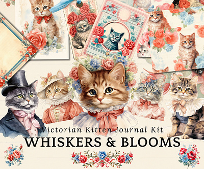 Whiskers & Blooms - Junk Journal Kit junk journal