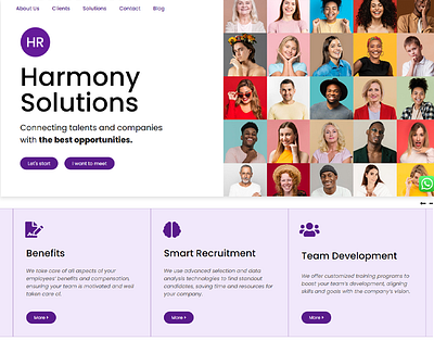 Recruitment Website | Harmony Solutions design elementor ui ui design web design web design wordpress website website elementor wordpress