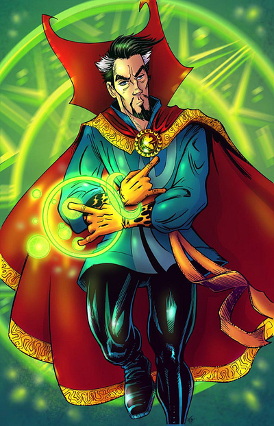 Doctor Strange comics cover art digital coloring graphic design illustration story telling