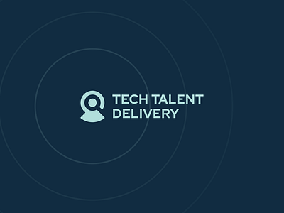 Tech Talent Delivery | Logo and Brand Identity by Logolivery.com aqua blue branding design hr logo logolivery loop radar recruiter strong tech tech talent delivery techy vector
