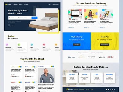 BedRating - Website Design branding clean dashboard design furniture landing page minimalist mobile app software ui ux web website