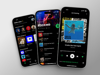 Zene - Music Player Mobile App amoled app design gadget imusic iphone 14 pro itunes mobile mobile app music music player music player challenge music player mobile nirvana oled queen rock song spotify ui