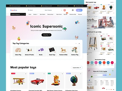 Kid's Toy Store Website artiflow childrens ecommerce ecommerce website halal homepage design kids toy store online shop online toy shopping shopify website toy shopping online toy website design uiux design web design webflow website design agency