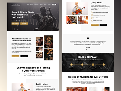 Violin Store Website Design branding clean design landing page marketplace minimalist music ui ux web website
