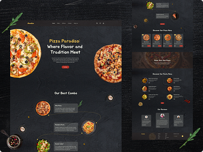 Pizza menu — Website Concept ui