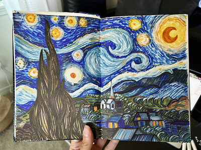 Van Gogh in Markers - Art Study art artstudy illustration inkmarker vangogh