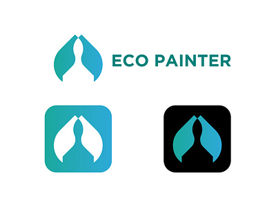 Eco Painter logo design brand brand identity branding business logo design eco paintiong graphic design home paint house paint leaf painting logo logo design modern logo natural paint logo nature painting paint painter logo painting business logo painting house logo painting logo