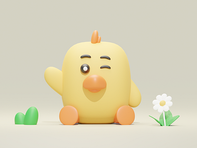 Happy Chicken 3d 3dblender 3dchicken blender design