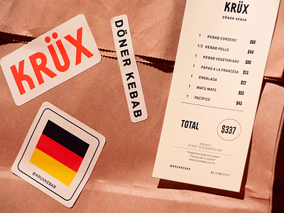 Stickers for Krüx art direction branding contrast design foodie fun germany identity logo minimal photoshoot simple stickers ticket vector