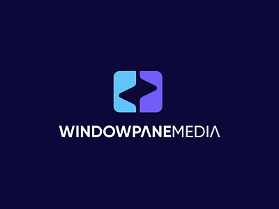 Windowpane Media logo design abstract logo blue brand branding identity logo logotype mark media play play icon symbol window windowpane