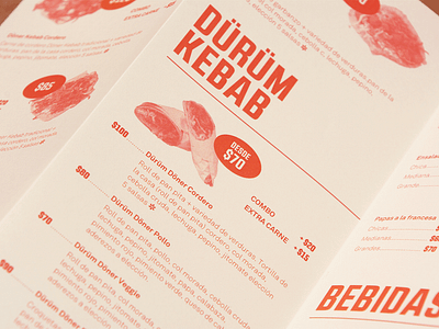 Menu Design for Krüx art direction brand branding design editorial foodie identity illustration kebab menu red restaurant vector