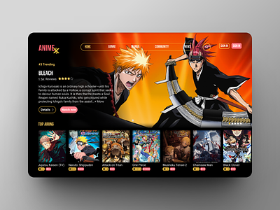 ANIMEx Web Page Hero Section design! anime graphic design heropage ui ux