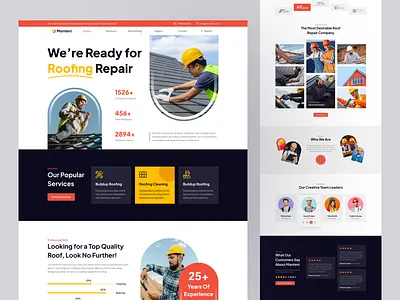 Handyman Website UI Design - Roof Repair branding devignedge handyman handyman services handyman web interface design handyman web layout handyman website design home repair landing page mhmanik02 roofing repairs ui ui design ux uxui for handyman websites website website design for handymen website ui design