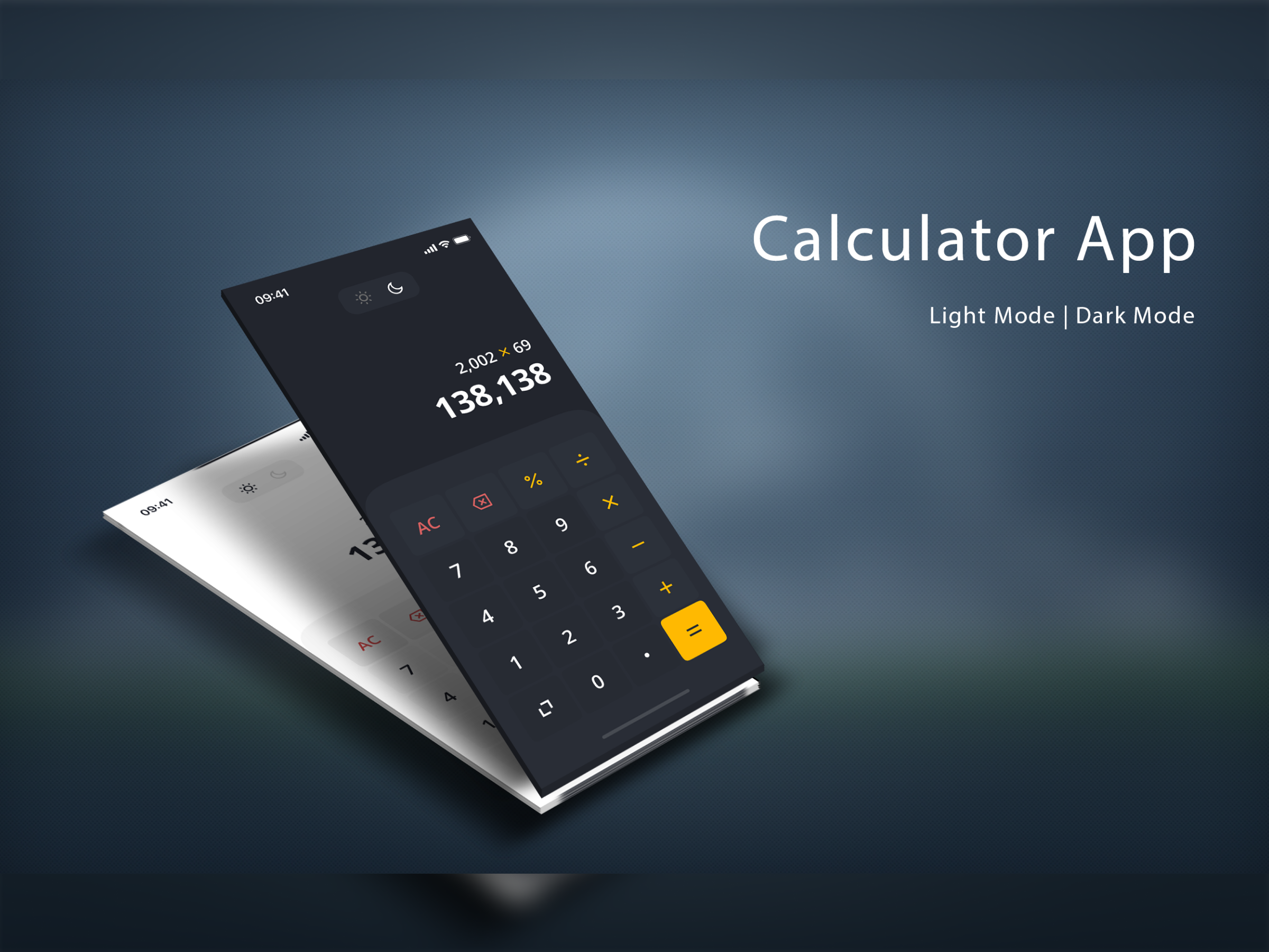 Calculator App Light mode & Dark mode app branding design graphic design illustration logo typography ui ux vector