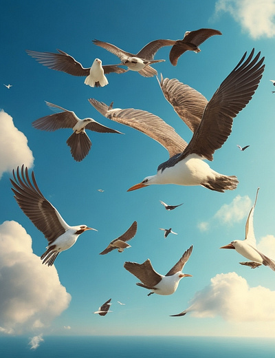 the birds fly and enjoy the air, ai art design graphic design illustration ux vectorart