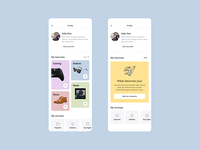 User Profile design app design daily dailyui design ecommerce illustration mobile app profile ui uiux user