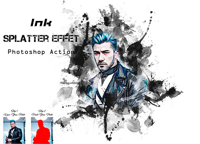 Ink Splatter Effect Photoshop Action ink sketch