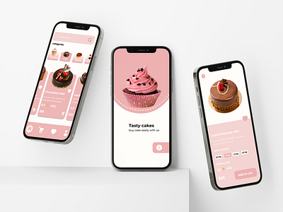 Food delivey app cakes figma graphic design prototyping ui uiux design ux wireframe design