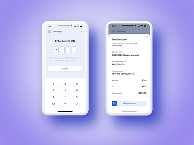 PIN & transaction confirmation screen application bank bank app code field confirmation crypto design interface mobile product product design screen transaction ui ui design