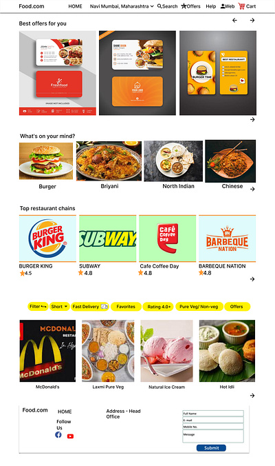 Food Menu Items, Daily UI 43 day food menu items ui