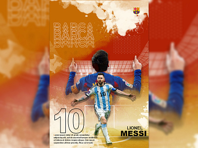 SPORTS POSTER brush poster fifa graphic design messi photoshop
