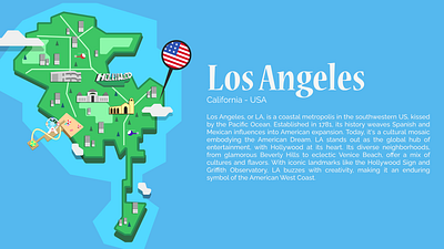 Los Angeles Map graphic design illustration vector