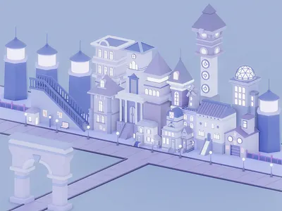 Dreamland 3d 3d art art art concept art direction b3d blender blender3d blender3dart city colors design digital digital art dreamland graphics illustration low poly lowpoly palace