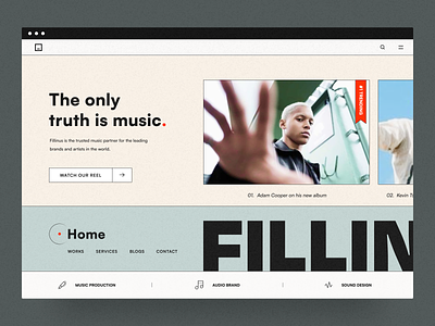 Music Label Website Header branding minimal music label ui ui ux website website header