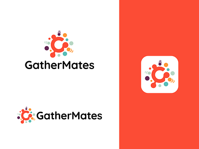 Gather Mates brand branding community design dots elegant friend g graphic design illustration letter logo logotype mark mate minimalism minimalistic modern sign