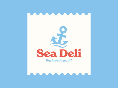 Sea Deli - Logo anchor badge branding crab deli design graphic design illustration logo seaside stamp ui wave