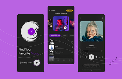 Music Player Application application design mobile music music player musicplayer ui uidesign uiux uxdesign