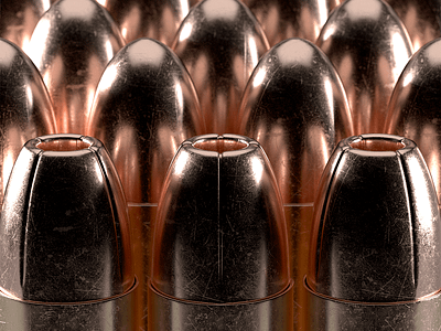 Bullets 3D render 3d bullets cinema 4d cinema4d light metal octane realistic render steel