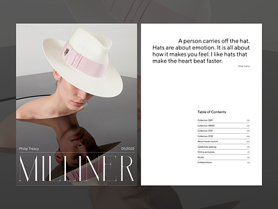 Magazine Philip Treacy Milliner Cover branding design figma layout minimalism modular poster typography ui ux