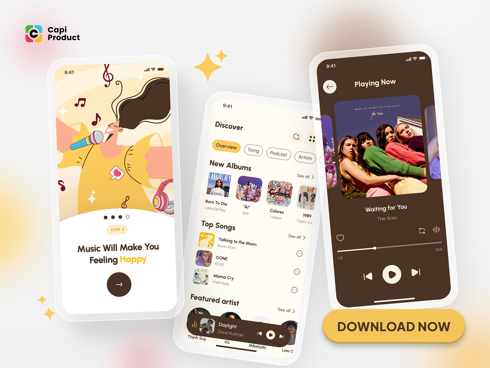 Music streaming app Rounded Design Style by Capi Product on Dribbble