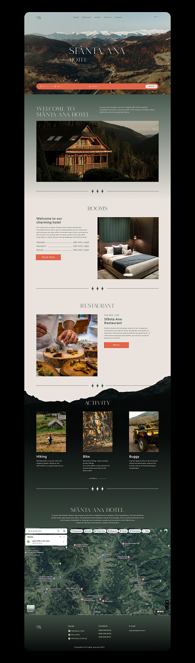 Sfanta Ana Hotel Website branding design logo typography ui ux