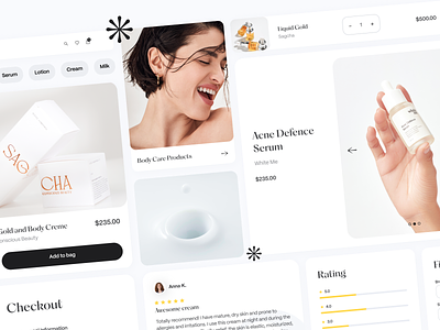 UI elements - E-commerce app beauty care clean design gotoinc minimal skincare ui web