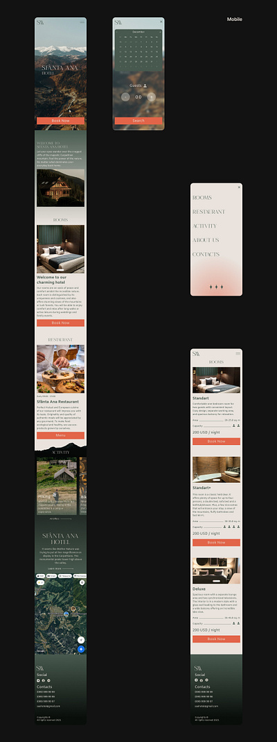 Sfanta Ana Hotel Mobile Website design logo typography ui ux