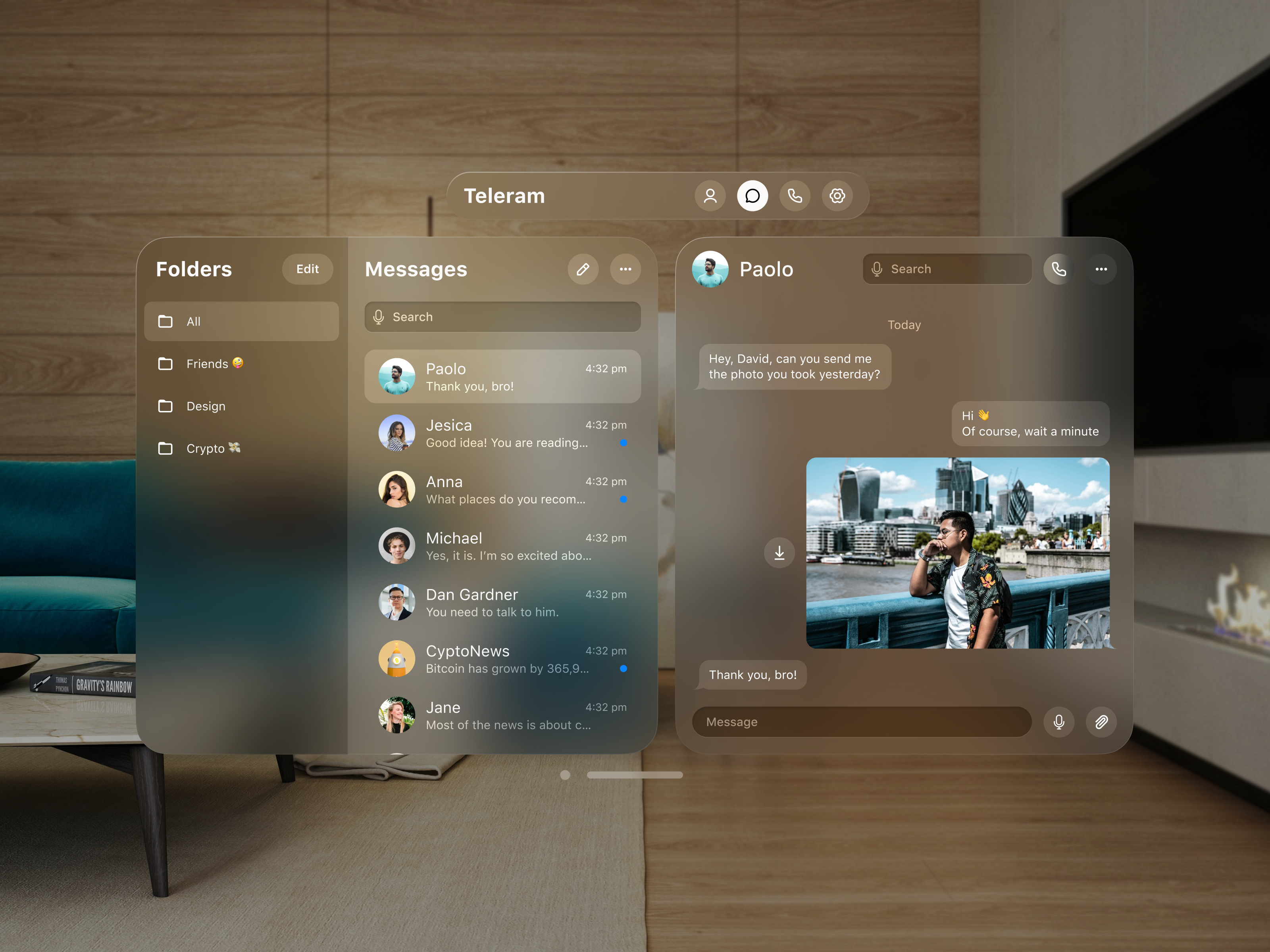 Apple VisionOS – Telegram concept by Daniil Nikitin ✌️ on Dribbble
