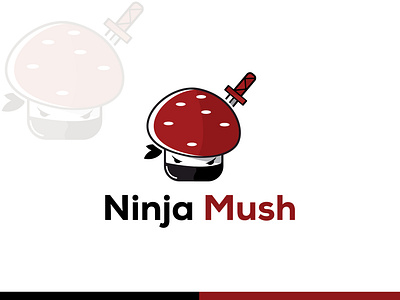 Ninja Mush Logo combination logo design mushroom logo ninja logo vector
