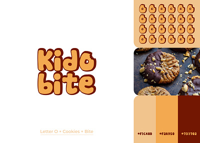 Kidobite Logo Design, Cookies, Food Logo bite logo brand identity branding cookies design flat food graphic design icon illustration kid food logo logo ideas logomaker minimal nutritious pattern snacks vector wordmark