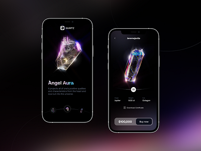 Crystal Mobile App Concept app clean concept crystal gemstone layout logo ui ui concept uiux ux