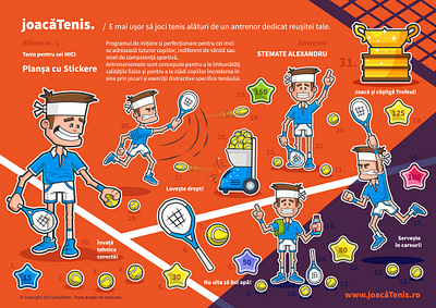 Sticker Album for JoacăTenis.ro branding character design graphic design illustration sticker album