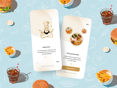 Restaurant App - Onboarding Screens android app branding colorful design ios onboarding ui ux