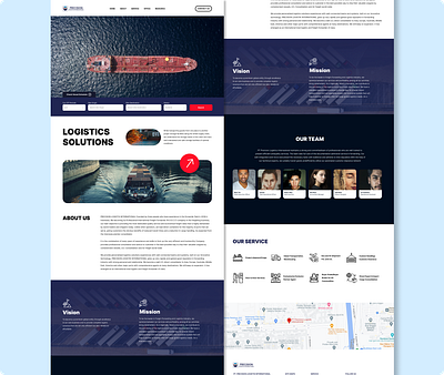 Logistic Export Import Sites blue branding illustration logo responsive responsive web design ui ux